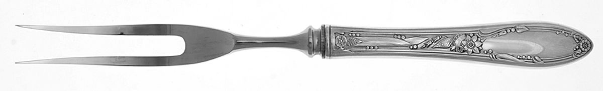 Chateau (Silverplate, 1934) Small Steak Carving Fork with Stainless Prongs by Oneida Silver-1