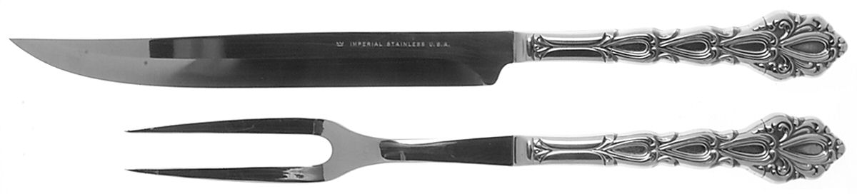 Chandelier (Stainless) Large 2-Piece Roast Carving Set w/Stainless Blade by Oneida Silver-1