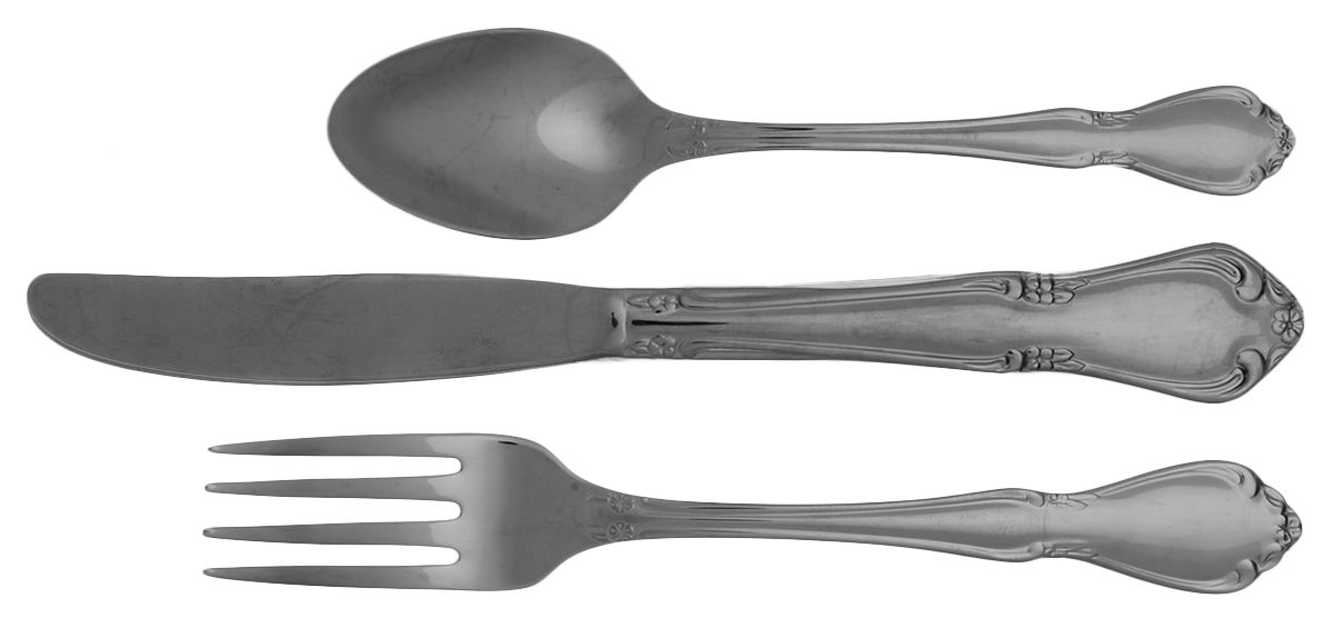 Chateau (Stainless, Glossy) 3 Piece Youth Set (FSYS,YKS,YF) by Oneida Silver-1