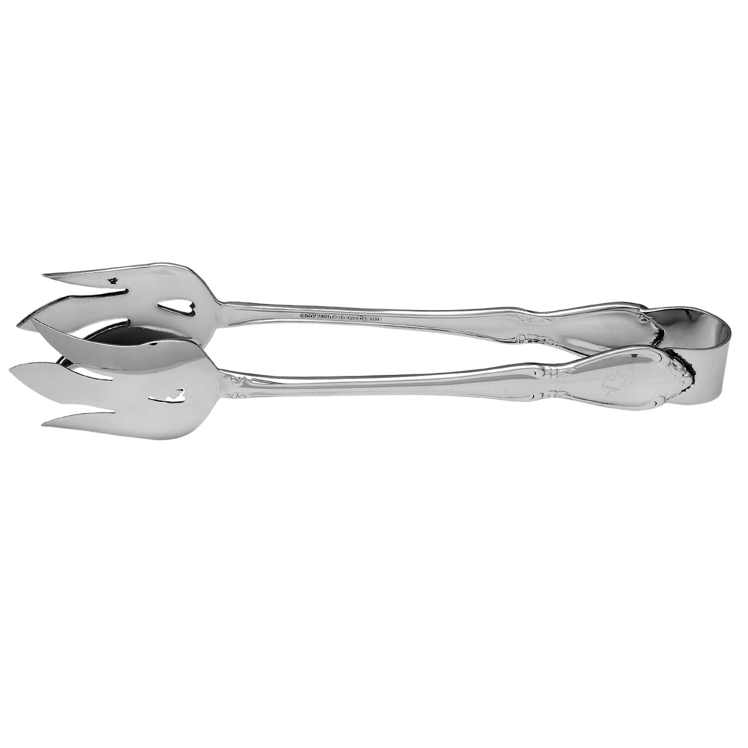 Chateau (Stainless, Glossy) Solid Lettuce Tongs by Oneida Silver-1