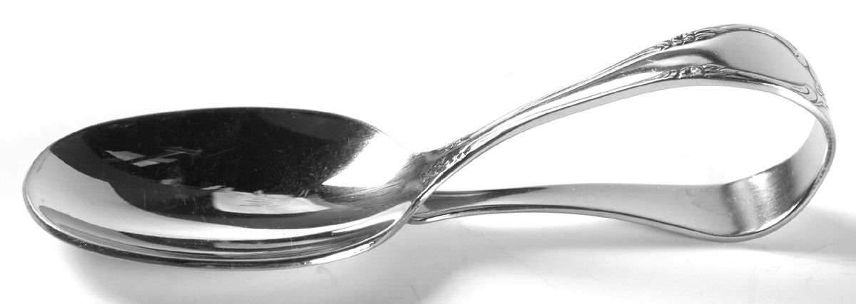 Chateau (Stainless, Glossy) Curved Handle Baby Spoon by Oneida Silver-1