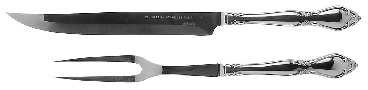 Chatelaine (Stainless) Large 2-Piece Roast Carving Set w/Stainless Blade by Oneida Silver-1