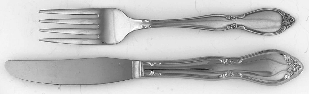 Chatelaine (Stainless) 2pc Youth Set (Youth Knife & Fork) by Oneida Silver-1