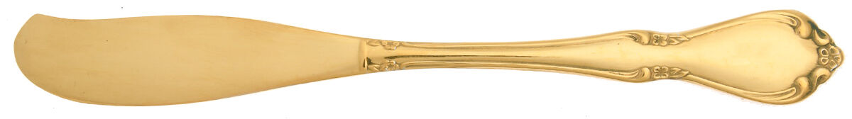 Chateau (Gold Electroplate) Flat Handle Butter Spreader by Oneida Silver-1