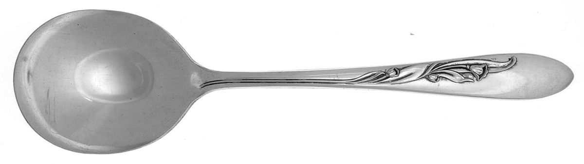 Cherie (Silverplate, 1957) Round Bowl Soup Spoon (Gumbo) by Oneida Silver-1
