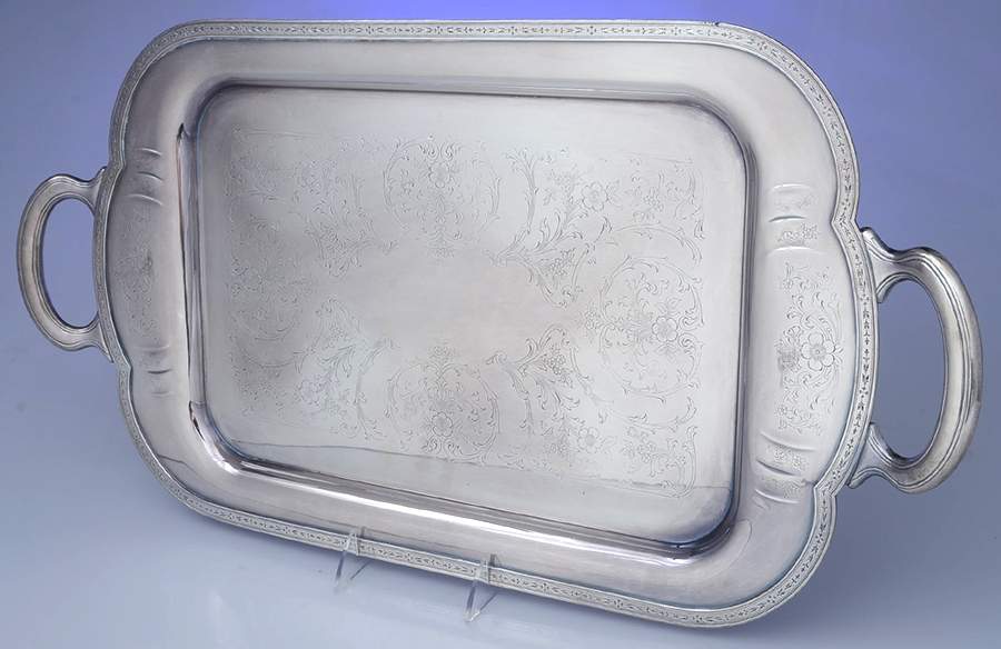 Chelsea (Silverplate, Hollowware) Large Silverplate Waiter Tray by Oneida Silver-1