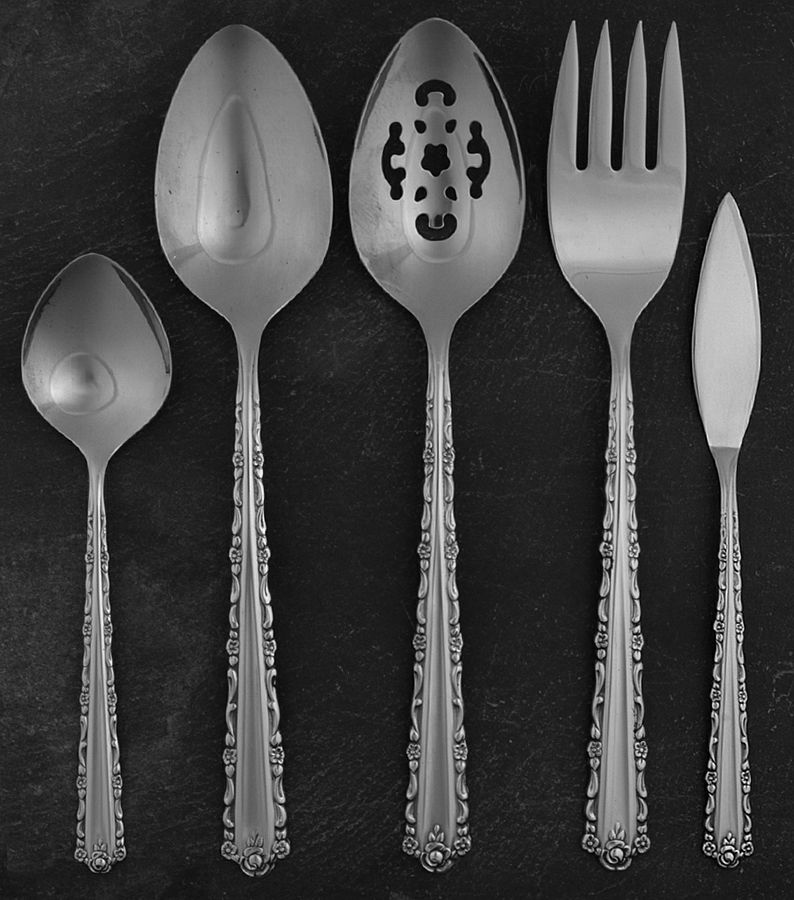 Cherie (Stainless) 5 Piece Hostess Set by Oneida Silver-1
