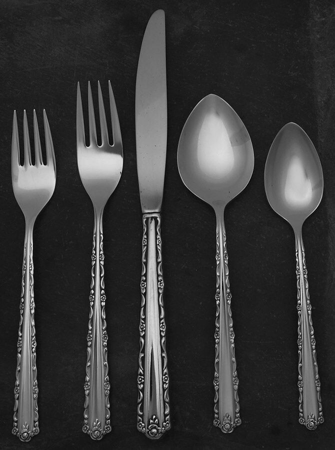 Cherie (Stainless) 40 Piece Estate Set by Oneida Silver-1