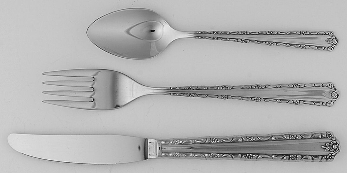 Cherie (Stainless) 3 Piece Youth Set (Knife, Fork & Spoon) by Oneida Silver-1