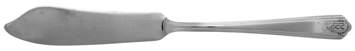 Chevron (Silverplate, 1930) Flat Handle Master Butter Knife by Oneida Silver-1