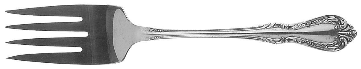 Chalice-Harmony (Silverplate, 1958) Medium Solid Cold Meat Serving Fork by Oneida Silver-1