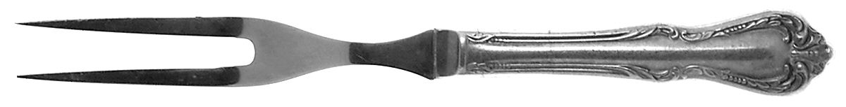 Chalice-Harmony (Silverplate, 1958) Small Steak Carving Fork with Stainless Prongs by Oneida Silver-1