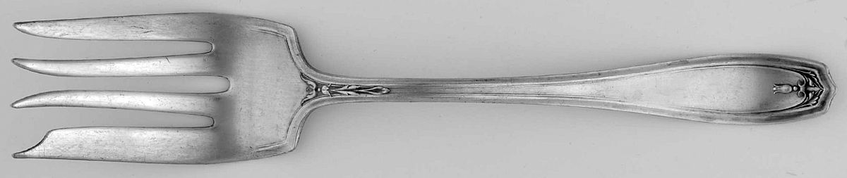 Chippendale (Silverplate, 1919) Medium Solid Cold Meat Serving Fork by Oneida Silver-1
