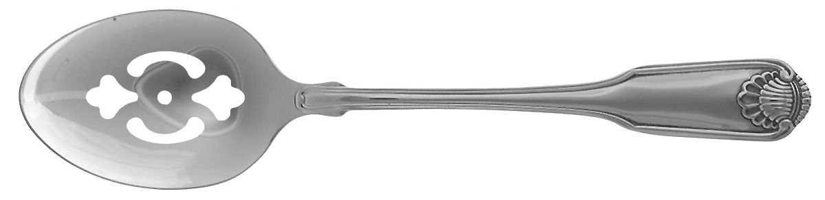 Classic Shell (Stainless) Pierced Tablespoon (Serving Spoon) by Oneida Silver-1