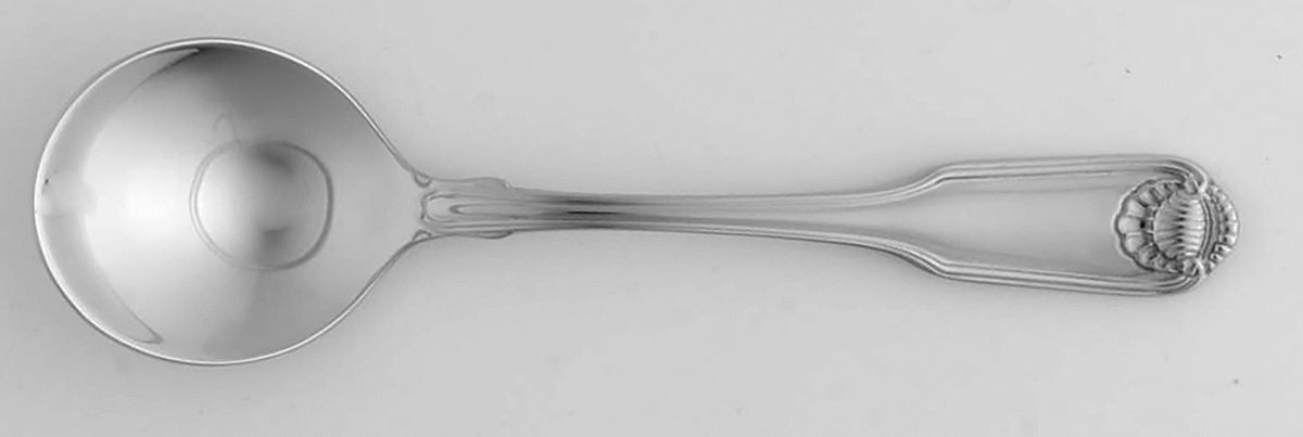 Classic Shell (Stainless) Round Bowl Soup Spoon (Cream Soup) by Oneida Silver-1