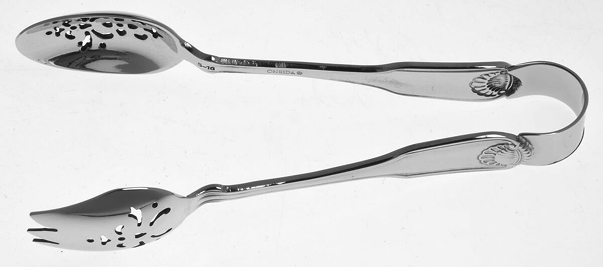 Classic Shell (Stainless) Ice Serving Tongs Small HC by Oneida Silver-1