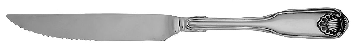 Classic Shell (Stainless) Steak Knife Individual Hollow, Serrate HC by Oneida Silver-1