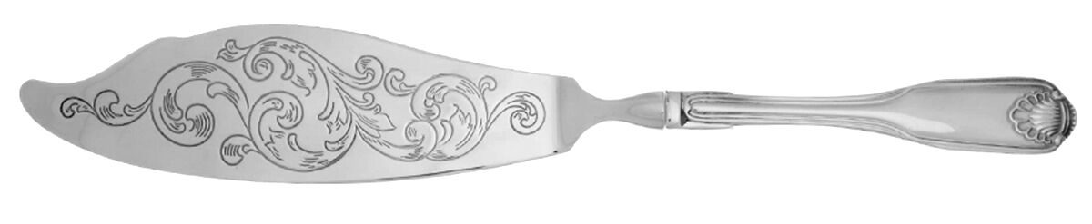 Classic Shell (Stainless) Fish Serving Knife with Stainless Blade HC by Oneida Silver-1