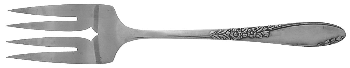 Country Lane (Silverplate, 1954) Medium Solid Cold Meat Serving Fork by Oneida Silver-1