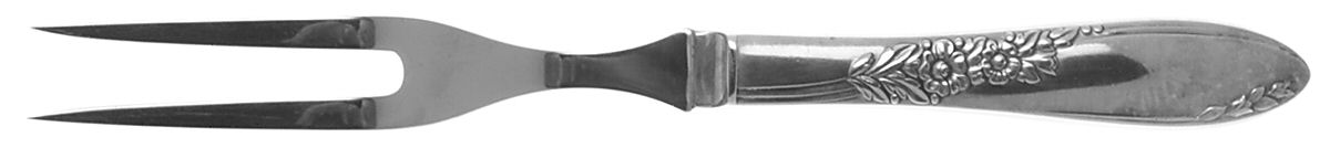 Country Lane (Silverplate, 1954) Small Steak Carving Fork with Stainless Prongs by Oneida Silver-1