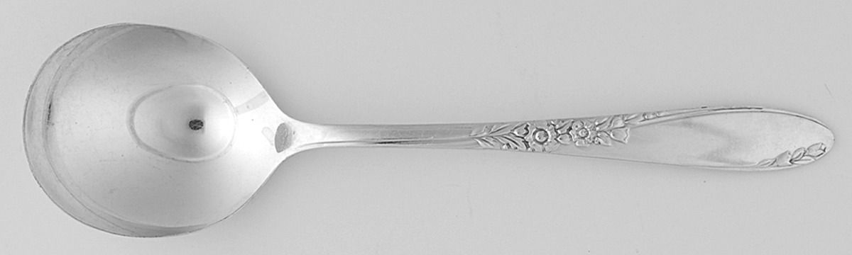 Country Lane (Silverplate, 1954) Round Bowl Soup Spoon (Gumbo) by Oneida Silver-1