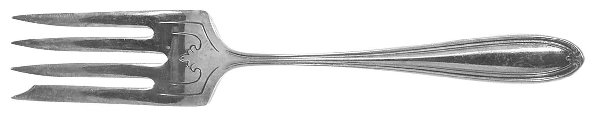 Commodore (Silverplate, 1929) Small Solid Cold Meat Serving Fork by Oneida Silver-1