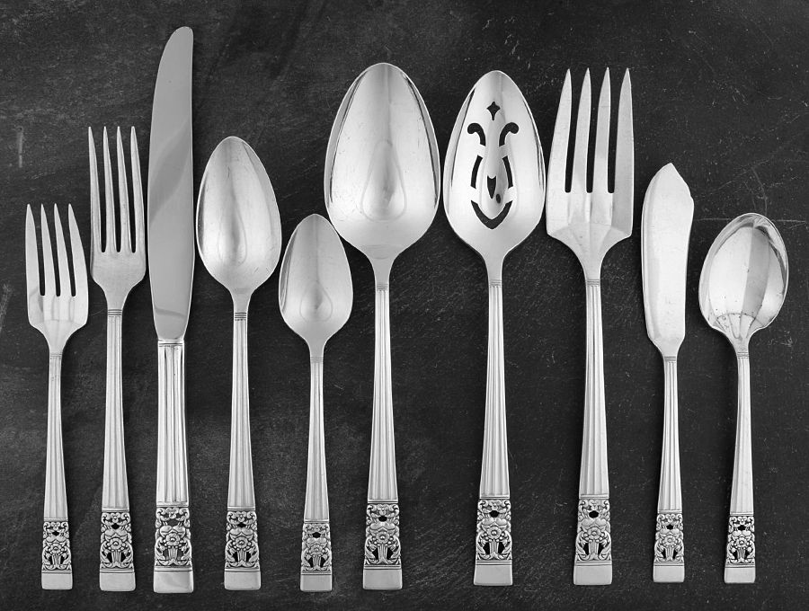 Coronation (Silverplate, 1936, No Mono) 45 Piece Starter Set by Oneida Silver-1