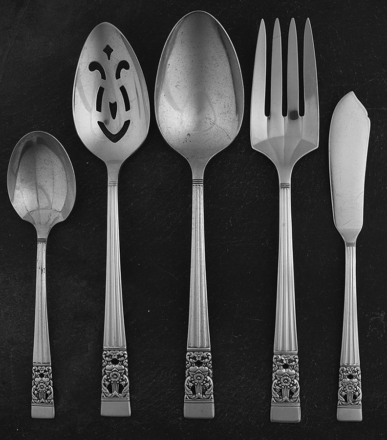 Coronation (Silverplate, 1936, No Mono) 5 Piece Hostess Set by Oneida Silver-1