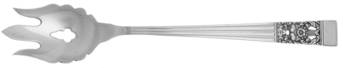 Coronation (Silverplate, 1936, No Mono) Vegetable Serving Fork Solid  HC by Oneida Silver-1