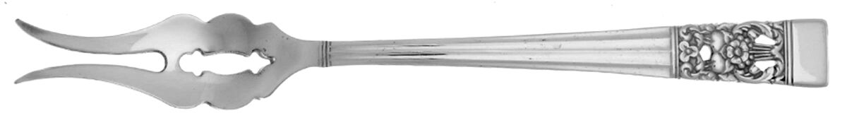 Coronation (Silverplate, 1936, No Mono) Butter Pick with Two Tines and Pierced Bowl HC by Oneida Silver-1