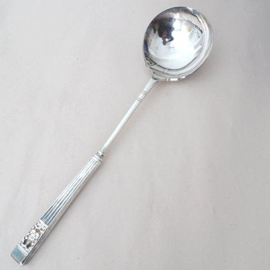 Coronation (Silverplate, 1936, No Mono) Hollow Handle Soup Ladle with Solid Bowl by Oneida Silver-1