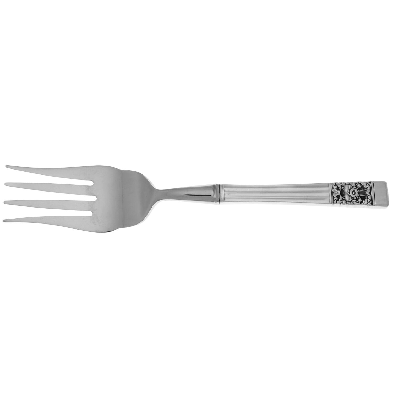 Coronation (Silverplate, 1936, No Mono) Cold Meat Fork Large, Stainless Tines HC by Oneida Silver-1
