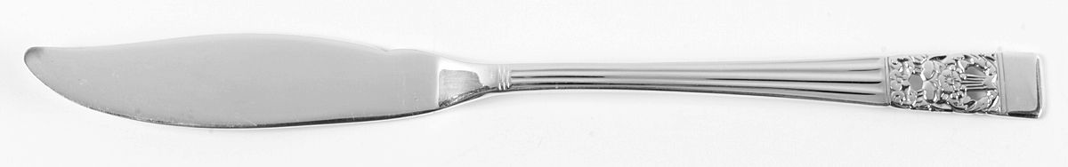 Coronation (Silverplate, 1936, No Mono) Individual Solid Fish Knife by Oneida Silver-1