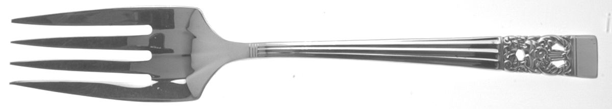 Coronation (Silverplate, 1936, No Mono) Medium Solid Cold Meat Serving Fork by Oneida Silver-1