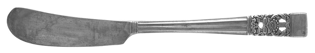 Coronation (Silverplate, 1936, No Mono) Solid Handle Paddle Butter Spreader by Oneida Silver-1