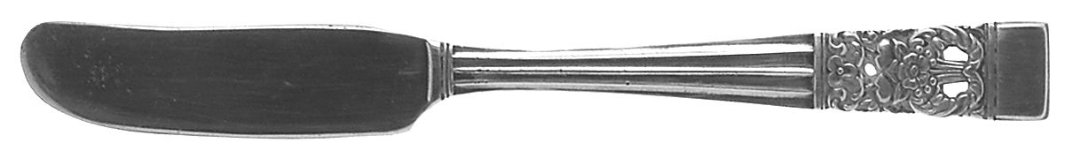 Coronation (Silverplate, 1936, No Mono) Solid Handle Modern Butter Spreader by Oneida Silver-1