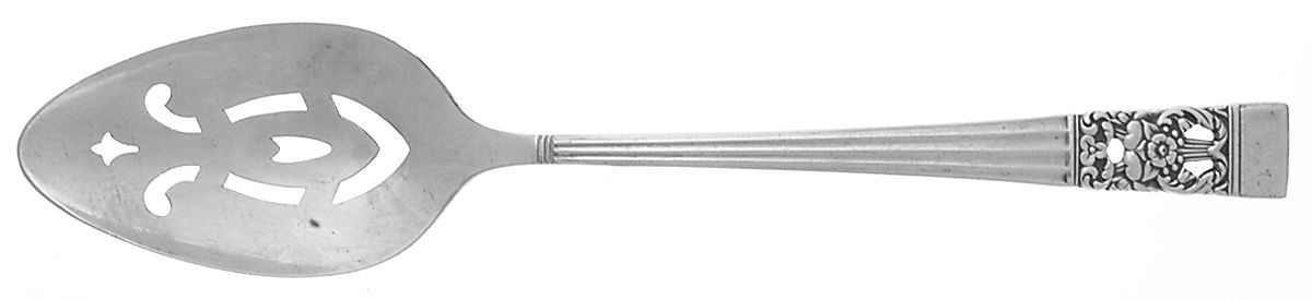 Coronation (Silverplate, 1936, No Mono) Pierced Tablespoon (Serving Spoon) by Oneida Silver-1