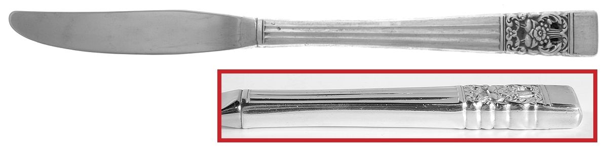 Coronation (Silverplate, 1936, No Mono) Modern Hollow Grille Knife by Oneida Silver-1