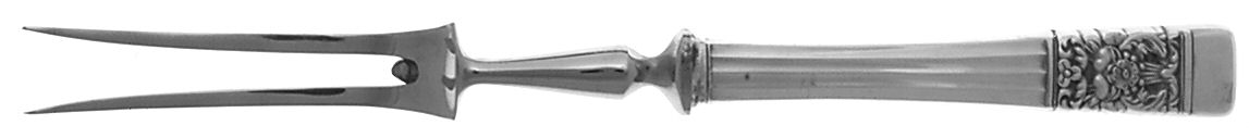 Coronation (Silverplate, 1936, No Mono) Large Stainless-Prong Roast Carving Fork by Oneida Silver-1