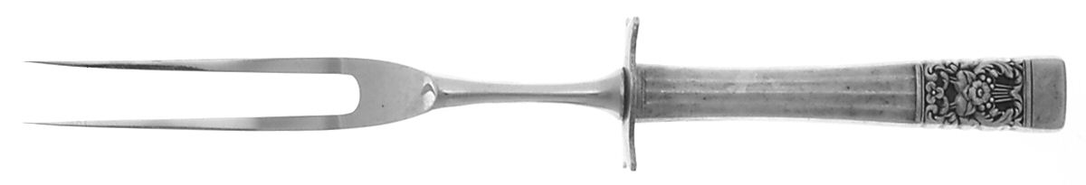 Coronation (Silverplate, 1936, No Mono) Large Stainless-Prong Roast Carving Fork by Oneida Silver-1