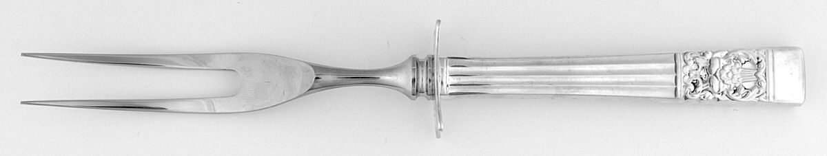 Coronation (Silverplate, 1936, No Mono) Fork-Carving-Stainless Prong/Game by Oneida Silver-1