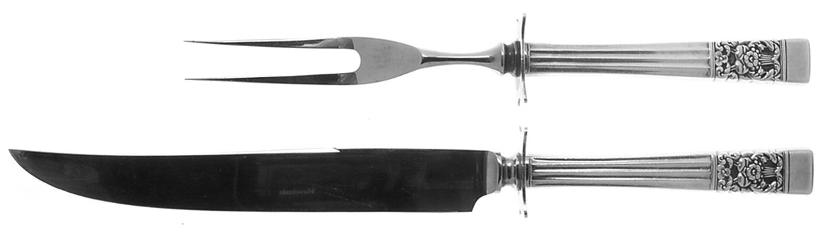 Coronation (Silverplate, 1936, No Mono) Small Stainless Blade 2-Piece Steak Carving Set by Oneida Silver-1
