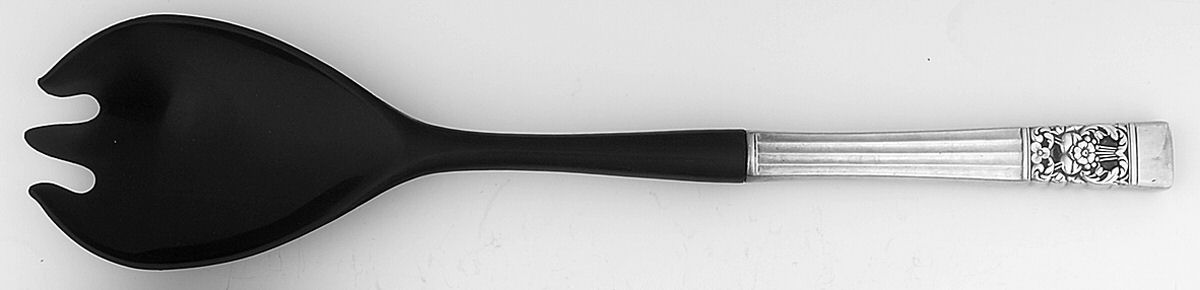 Coronation (Silverplate, 1936, No Mono) Salad Serving Fork with Plastic Prongs by Oneida Silver-1