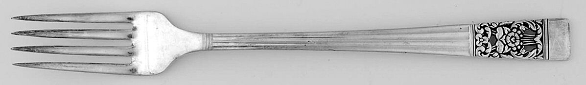 Coronation (Silverplate, 1936, No Mono) Grille Fork (Viande) by Oneida Silver-1