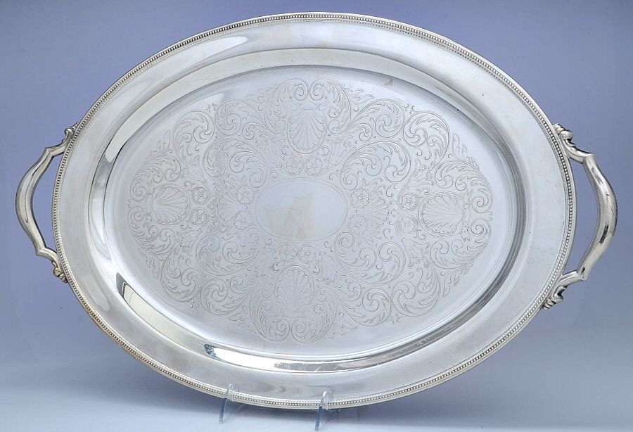 Colonial Suite (Silverplate, Hollowware) Large Silverplate Waiter Tray by Oneida Silver-1