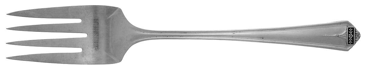 Crestwood (Silverplate, 1930) Medium Solid Cold Meat Serving Fork by Oneida Silver-1