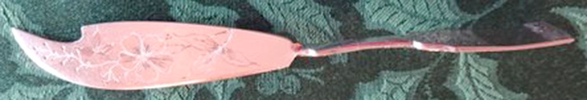 Croyden (Silverplate, 1887) Flat Twisted Handle Master Butter Knife Bright Cut by Oneida Silver-1