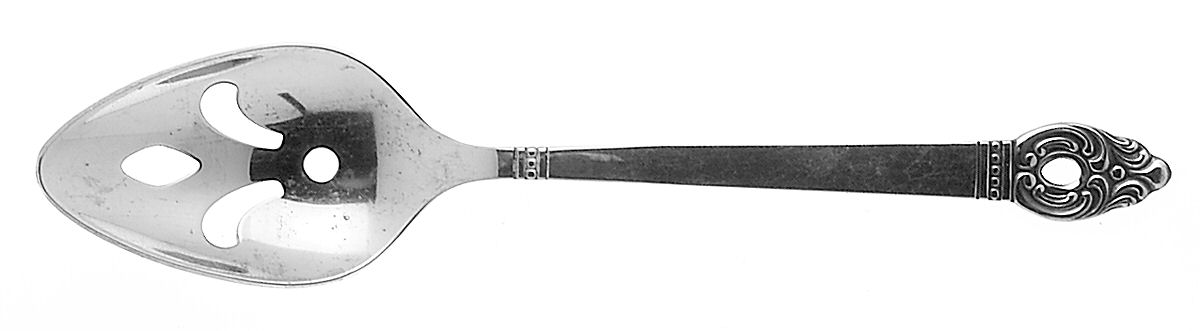 Danish Court (Stainless) Pierced Tablespoon (Serving Spoon) by Oneida Silver-1