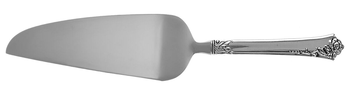 Damask Rose (Sterling, 1946, No Monograms) Pie and Cake Server with Stainless Blade HC by Oneida Silver-1