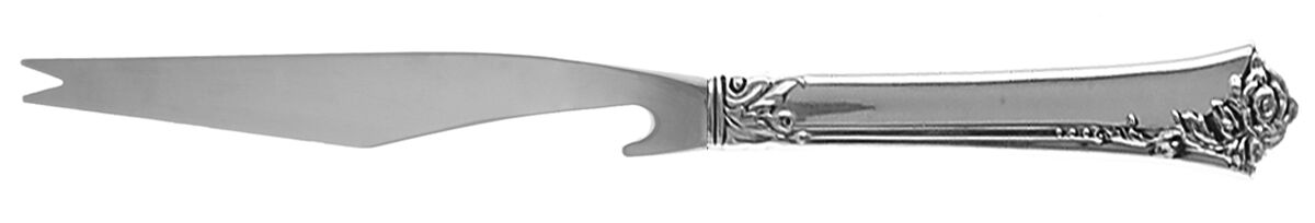 Damask Rose (Sterling, 1946, No Monograms) Bar Knife Serving with Stainless Blade HC by Oneida Silver-1